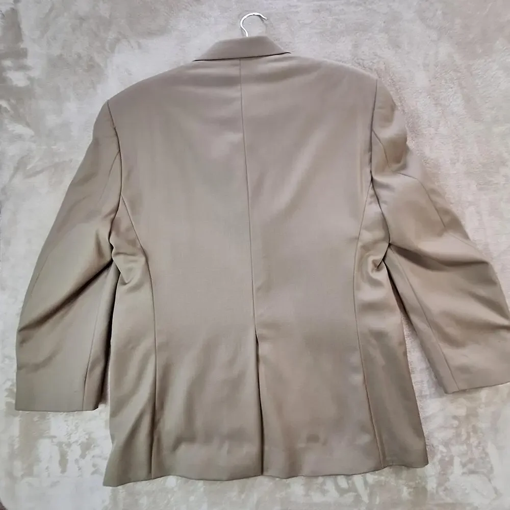 Lauren Ralph Lauren Suit Jacket Mens 40 Short Beige Wool Single Vent 3 Btn